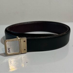 VINTAGE YSL Yves Saint Laurent Reversible Leather Belt – Black + Brown Unisex